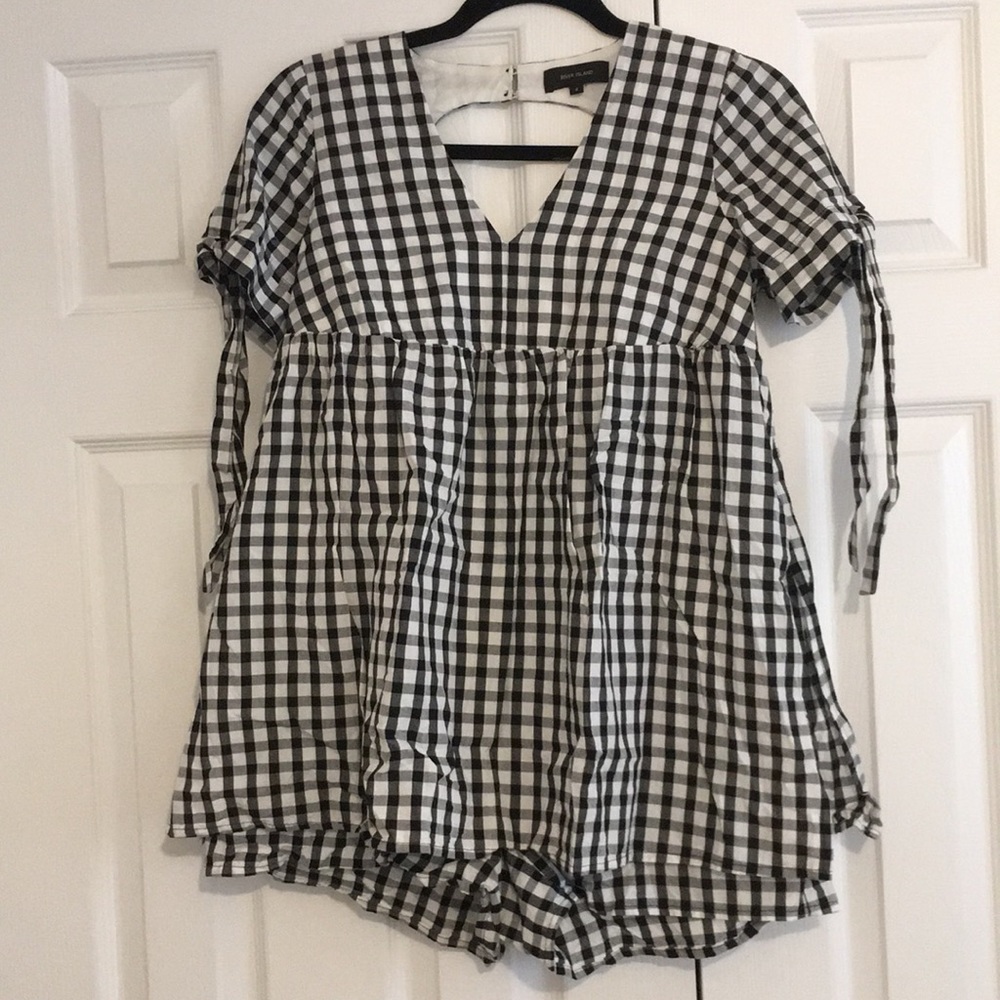 Plaid ASOS open back romper